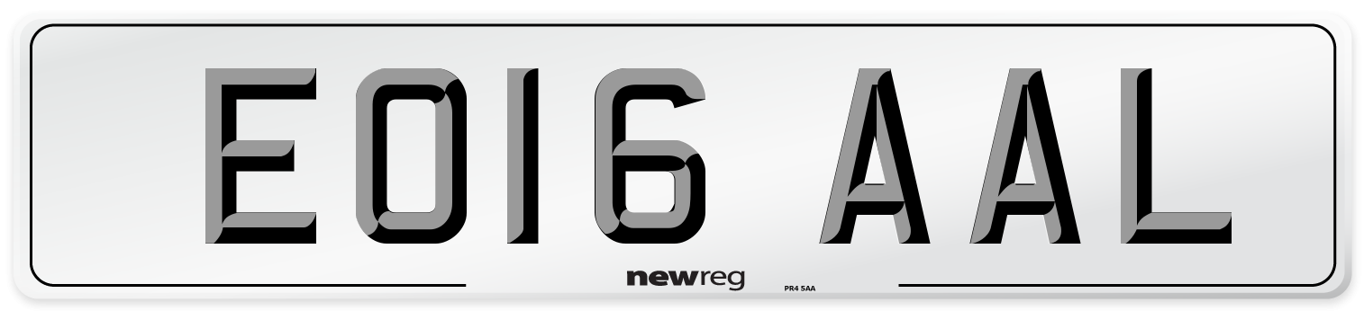 EO16 AAL Number Plate from New Reg